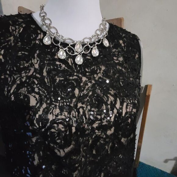 Max Studio Specialty Product Black Sequin Top - Picture 2 of 7